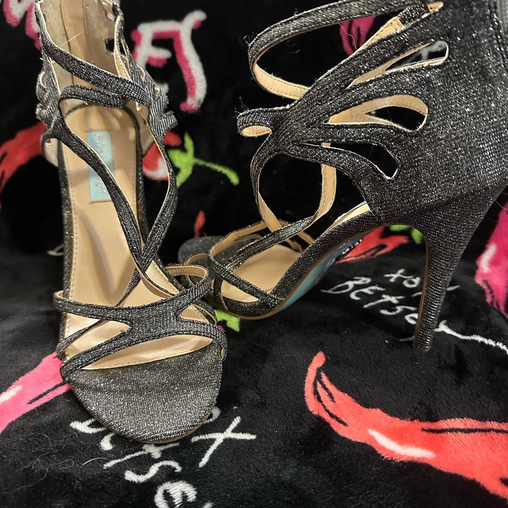 Betsey Johnson Black Heels Strappy Design